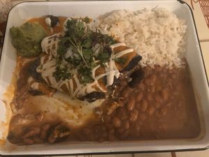 Drunken mushroom enchiladas! at Cielo Rojo in Takoma Park