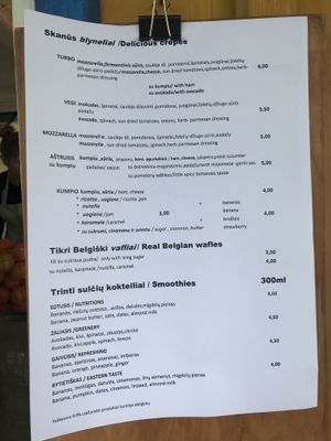 Menu at Sunny in Nida