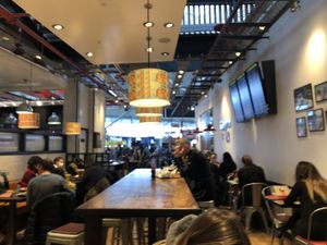 Standard fast food nonsense interior  at STN - LEON in Stansted