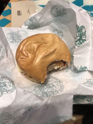 sNOow Turkey burger  at STN - LEON in Stansted