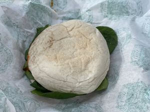 Vegan sausage muffin - Leon, Stansted Airport  at STN - LEON in Stansted