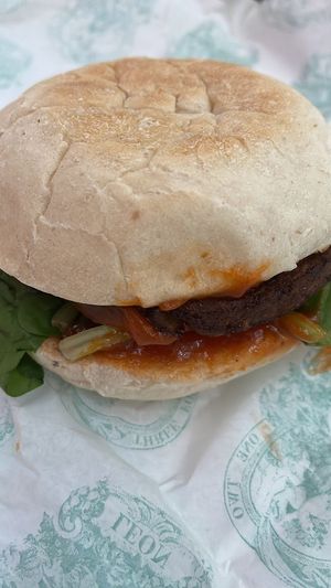 Vegan breakfast butty at STN - LEON in Stansted