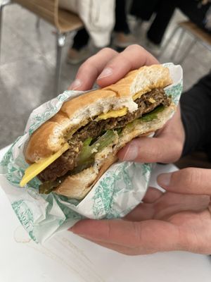 Love burger we ordered three  at STN - LEON in Stansted