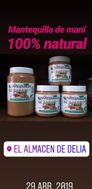 Mantequilla de mani 100% mani molido. at El Almacen de Delia in Valparaiso