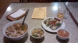 Mushroom soup & spring rolls at Nichiren - Nhat Lien in Da Lat