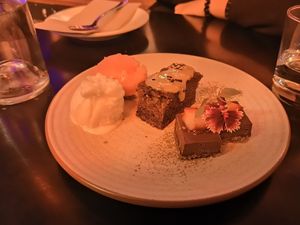 Sticky Pecan Pudding and Chocolate and Cashew Cheesecake at Yulli's in Byron Bay