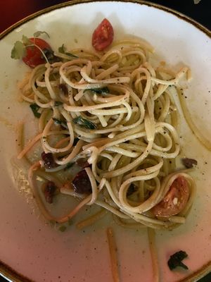 Linguini heaven  at Yulli's in Byron Bay