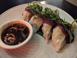 Dumplings (small plate) at Yulli's in Byron Bay