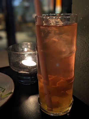 Bubble tea with passionfruit popping pearls at Yulli's in Byron Bay