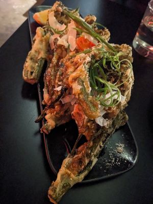 Korean fried broccolini at Yulli's in Byron Bay