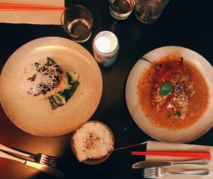 mushroom prik king (top) and stuffed banana peppers with coriander mash (bottom) at Yulli's in Byron Bay