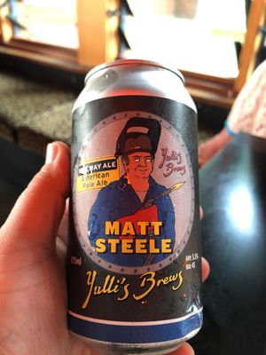 Their own brand beer   at Yulli's in Byron Bay