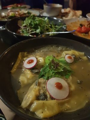 The short soup with truffle oil at Yulli's in Byron Bay