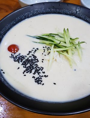 Vegan Kongguksu (콩국수) - a seasonal dish, only available in the summer at Milbat 밀밭 in Seoul