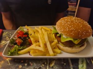 Burger at Level Up in Bucharest