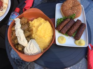 Sarmale and veg mici at Level Up in Bucharest