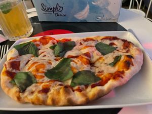 Mini pizza at Level Up in Bucharest