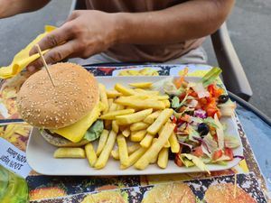 Burger at Level Up in Bucharest