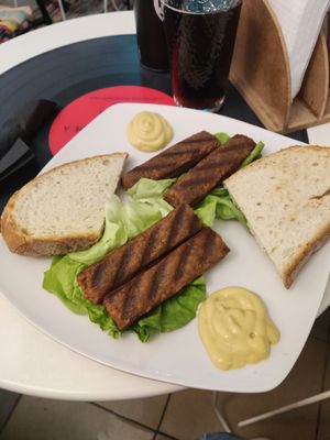 Traditional sausages at Level Up in Bucharest