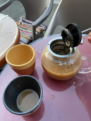 Cold brew green tea with dates, lemon juice and passion fruit  at Level Up in Bucharest