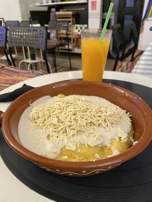 Polenta with tofu cheese and cashew cream  at Level Up in Bucharest
