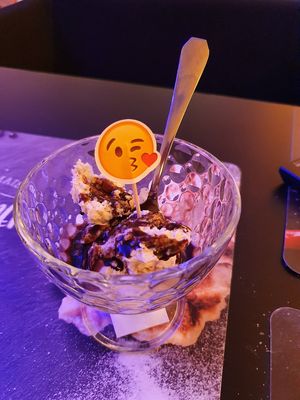 Passionfruit icecream. Unreal. at Level Up in Bucharest