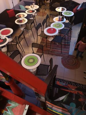 Downstairs seating area at Level Up in Bucharest