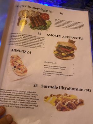 Menu at Level Up in Bucharest