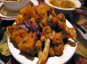 cauliflower with potato  at Paru's Vegetarian Indian Restaurant in Los Angeles
