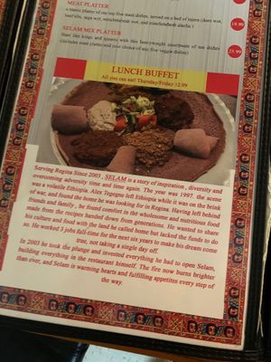 Lunch buffet at Selam in Regina