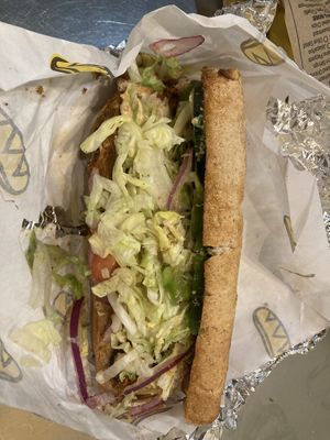 Black bean patty sandwich   at Which Wich in Silverthorne
