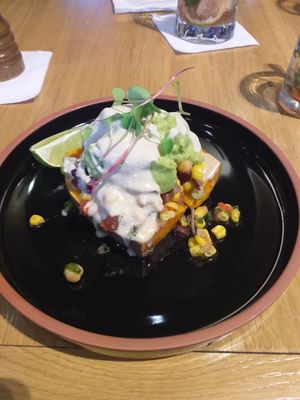 Sweet potatoes with caju sauce. at Marty Sports & Grill in Cluj-napoca