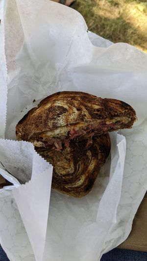 Delicious Reuben! at Totally Awesome Vegan Food Truck in Portland