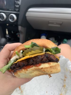That burger though at Totally Awesome Vegan Food Truck in Portland