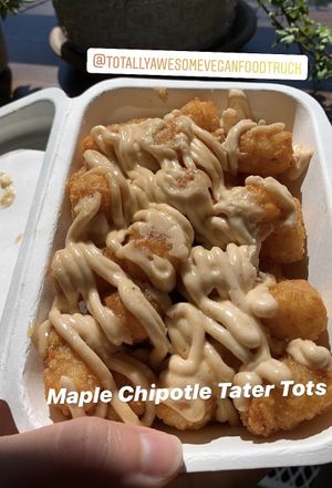 Maple Chipotle Tater Tots at Totally Awesome Vegan Food Truck in Portland