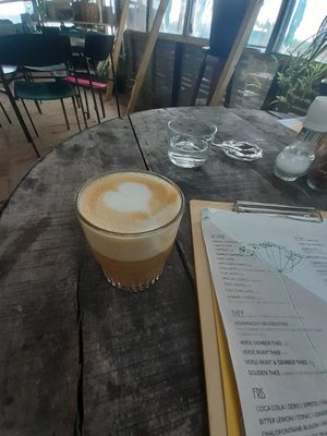 Vegan cappuccino at Het Veerkwartier in Haarlem