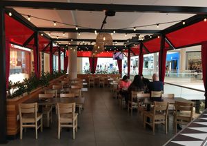 Dining area outside the restaurant in the mall at Cantina Laredo in Bloomington