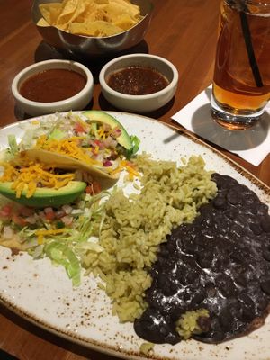 Tacos de Vegetales (from the  Vegan menu). Very good and proportionate in size to the price ($10). at Cantina Laredo in Bloomington
