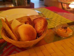 bread and dip  at Namaste in Montevideo