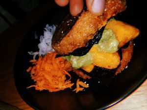 Sushi burger  at Laylo in Tulum