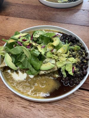 Vegan enchiladas  at Laylo in Tulum