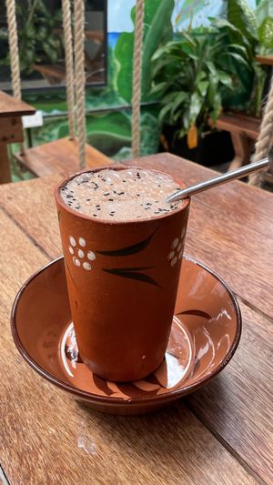 achiote hot chocolate at Laylo in Tulum