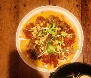 Pizza al pastor (don’t recommend) at Laylo in Tulum