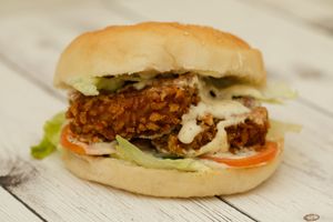 Aquamen - Tofu in nori, tartare sauce, tomato slices, fresh cucumbers, iceberg salad

 at Vega in St Petersburg