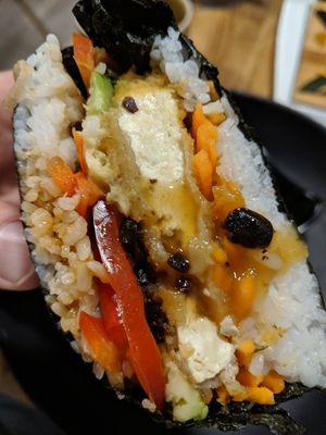 Onigirirazu close up. at Jiva Bowls in St Petersburg