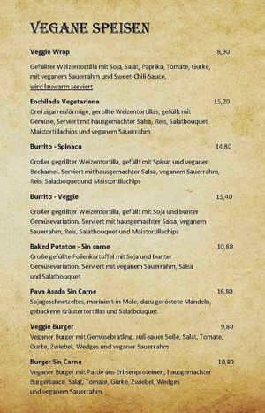 vegan mains at Cantina Charlotta in Kaufering