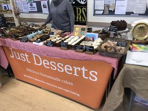 Vegan fare stall  at Just Desserts in Yarm