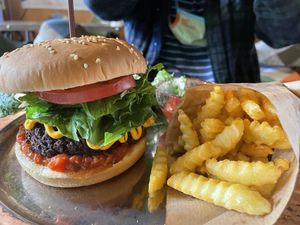 Supreme burger set. Delicious!  at Cafe SIVA 카페 시바 in Seoul