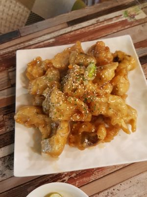 Chinese sweet n sour mushrooms wowwww at Cafe SIVA 카페 시바 in Seoul