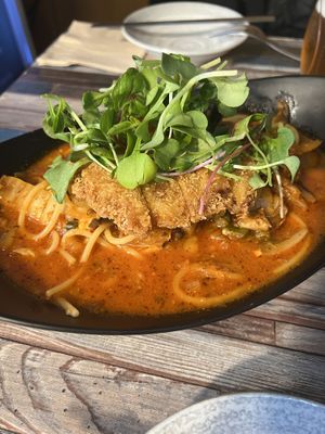 Kimchi pasta  at Cafe SIVA 카페 시바 in Seoul